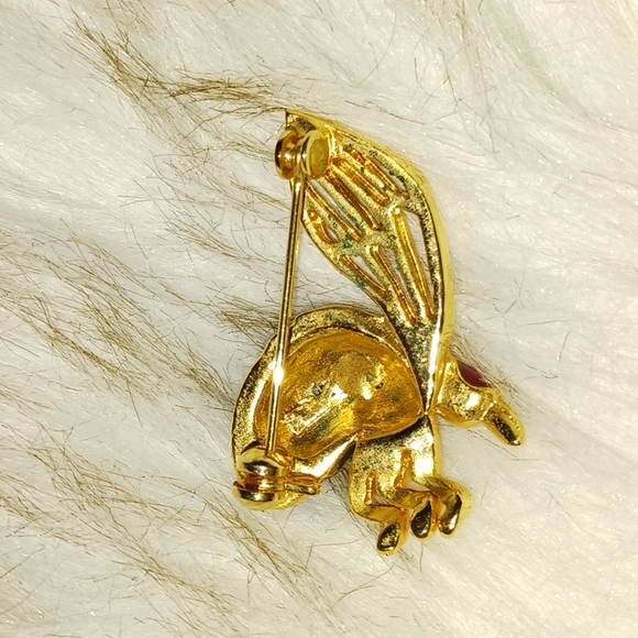 Vintage Hornet brooch with red gem - Picture 5 of 6